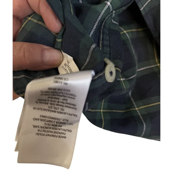 Ralph Lauren 3XLT 3TGL BIG & TALL Green & Yellow Checkered Buttoned Long Sleeve - Picture 11 of 16